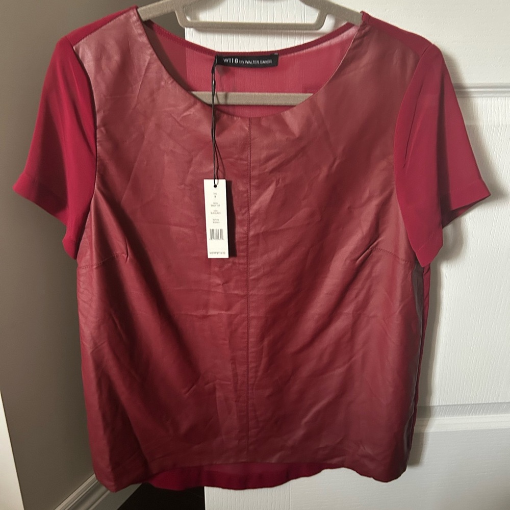 NWT W118 by Walter Baker Deep Red Blouse